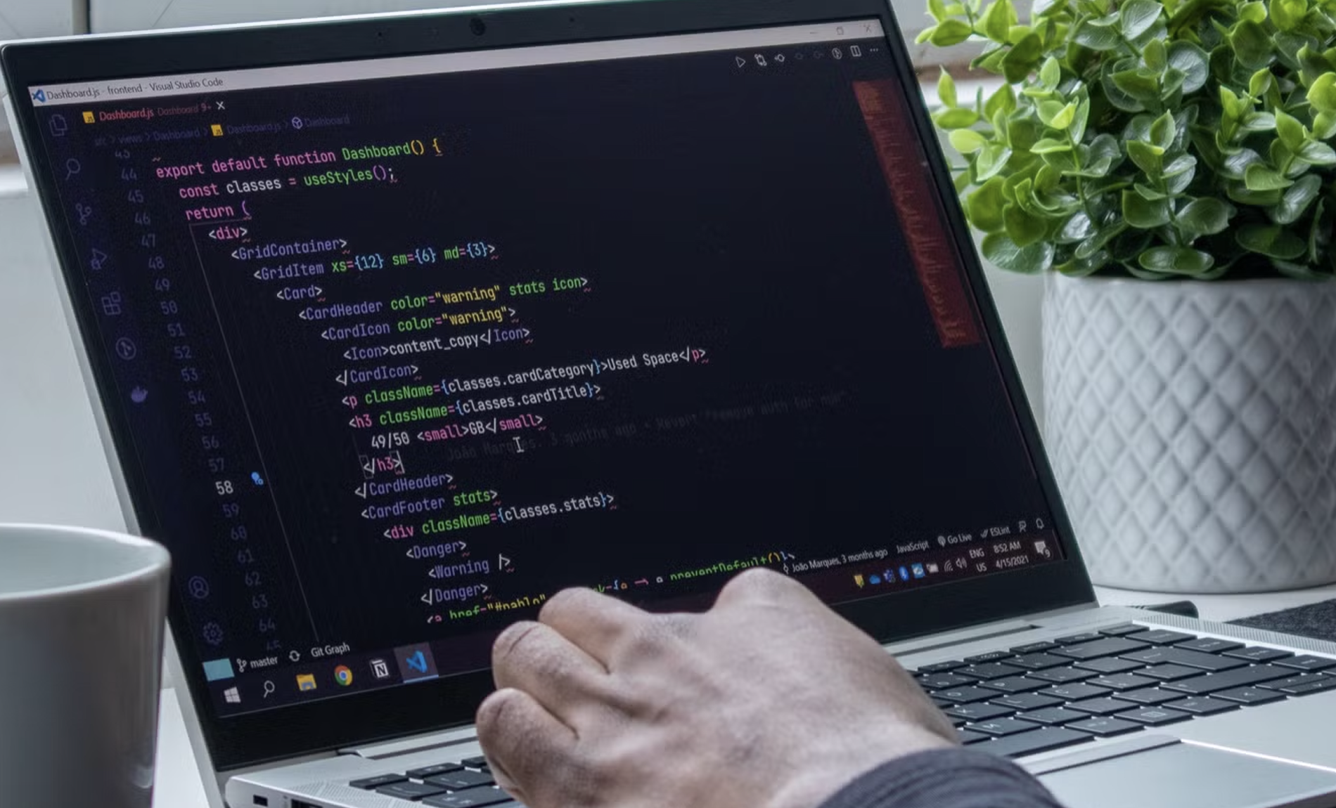 the-man-is-typing-codes-on-the-terminal